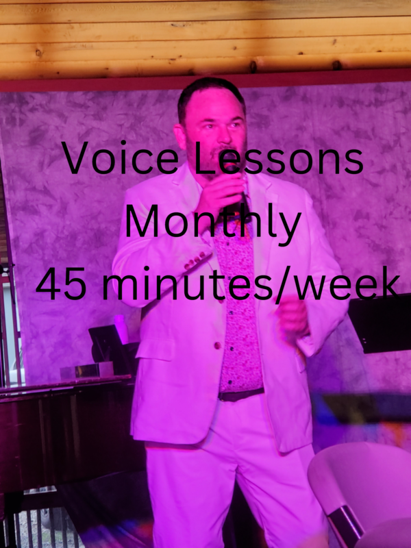 Monthly Vocal Lessons - 45 Minutes Per Week (4 Lessons)